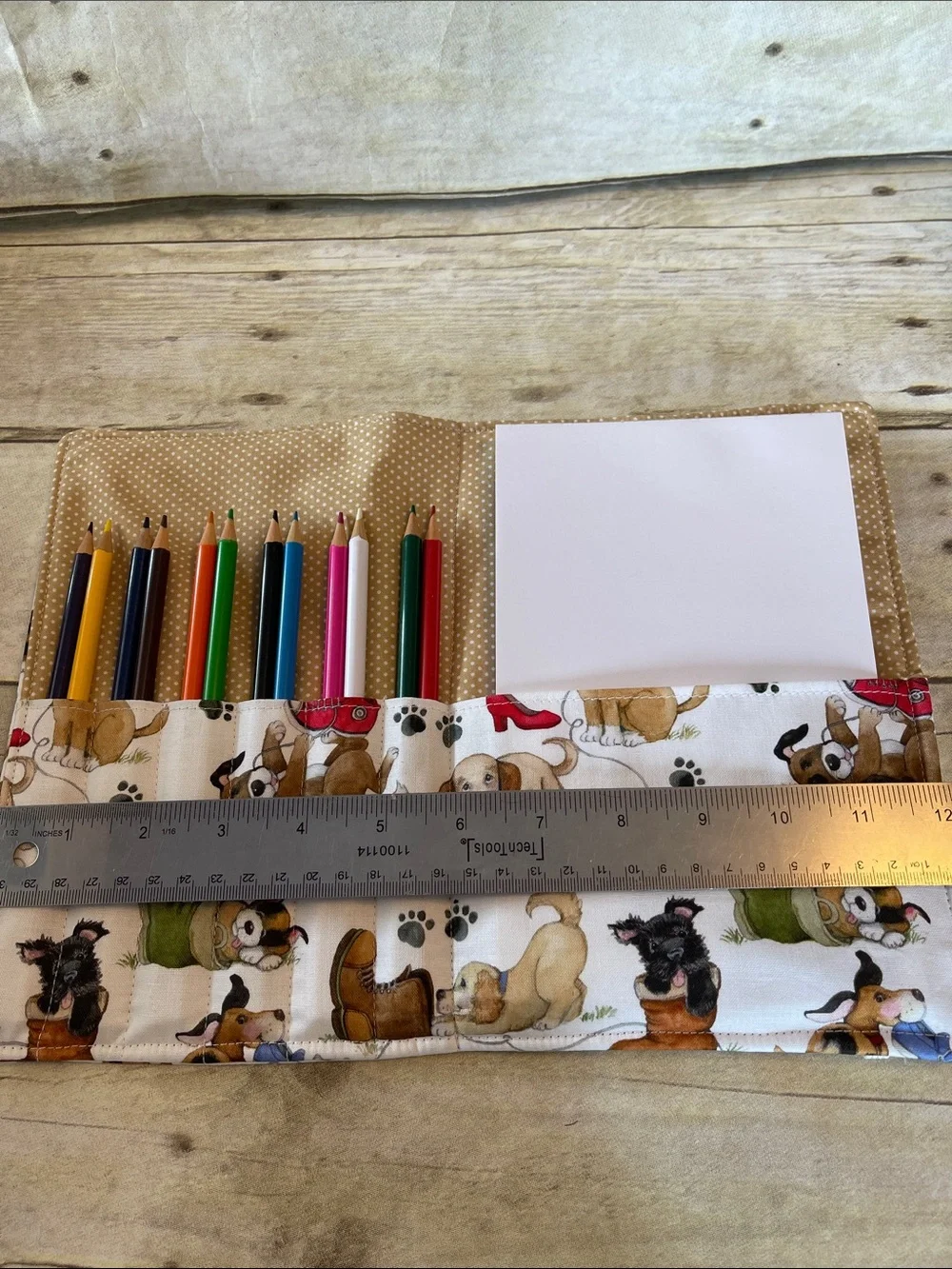 Art Portfolio: Kids Travel Colored Pencil Set - Gift for Artists Playful Pups - Picture 3 of 11